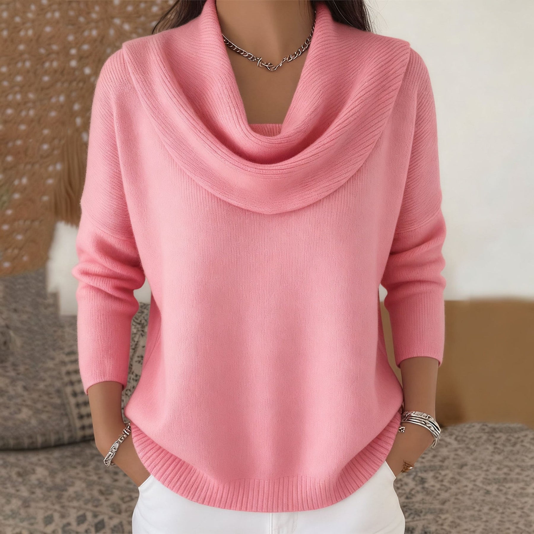 FLUIDEZ | Jersey de cuello drapeado