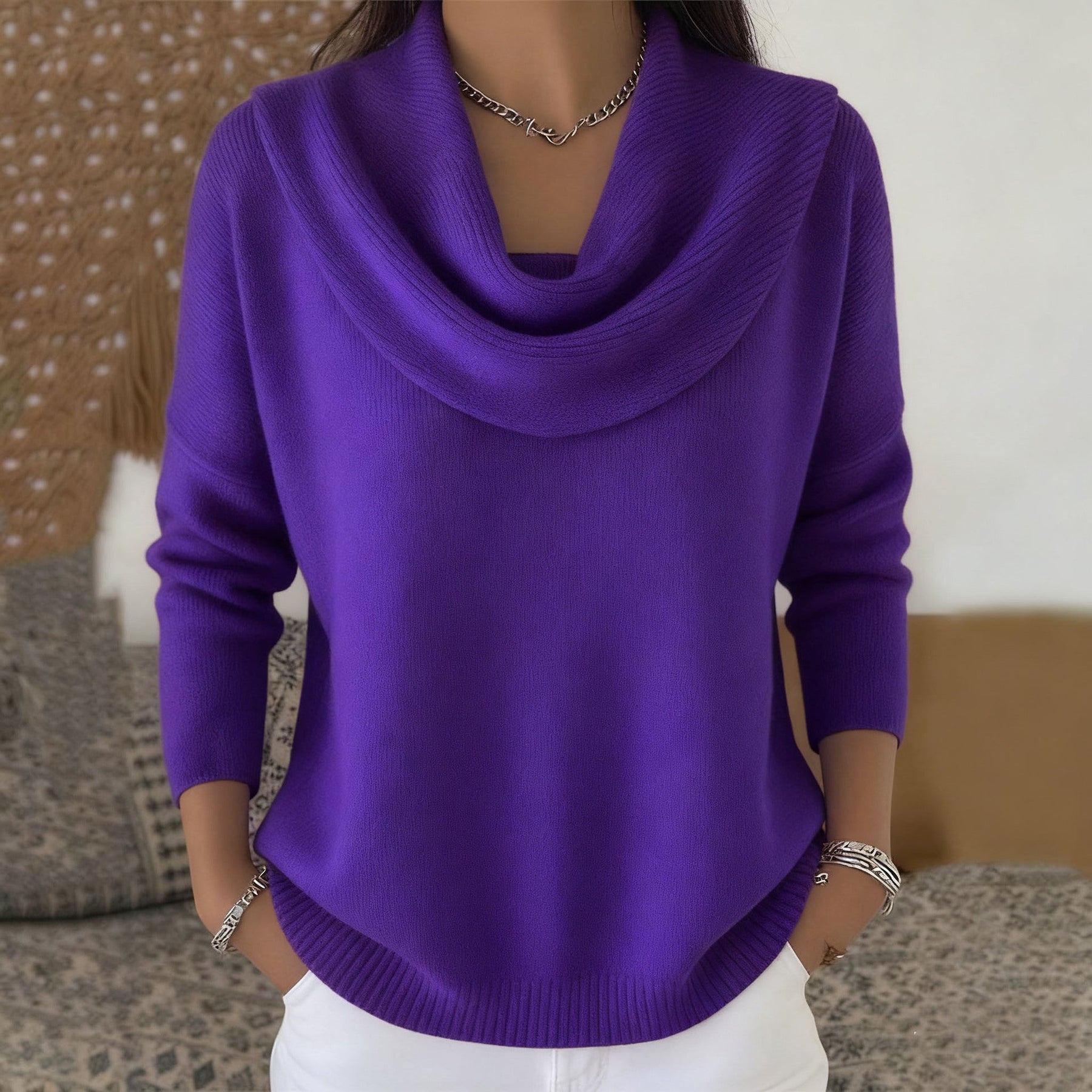 FLUIDEZ | Jersey de cuello drapeado