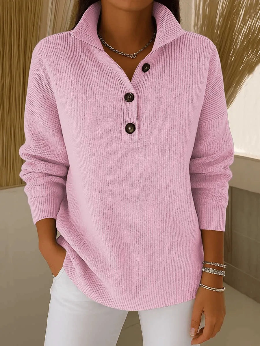NATURAL | Jersey polo con cuello en V