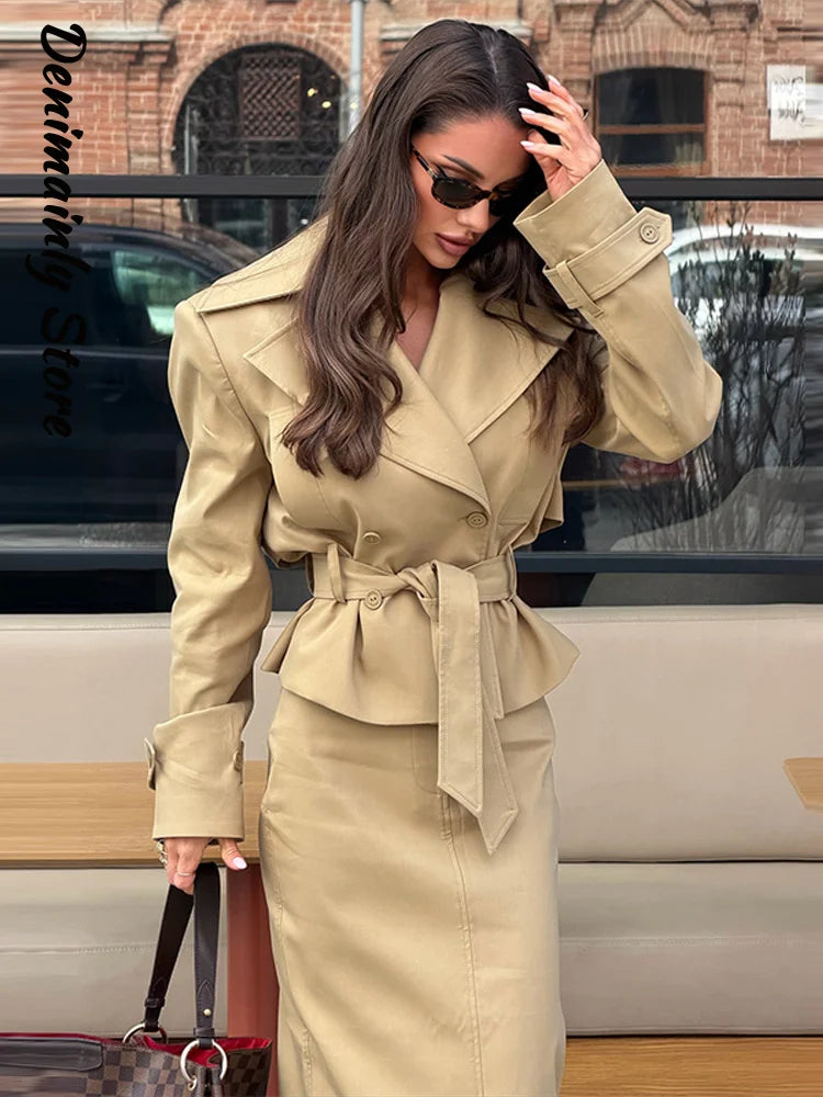 SILUETA | Conjunto de chaqueta y falda larga