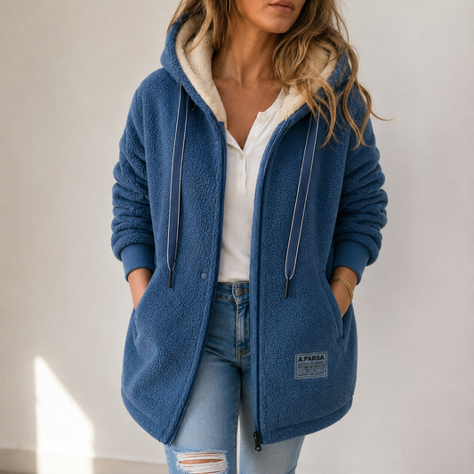 MI REFUGIO| Chaqueta con capucha de forro polar acogedora