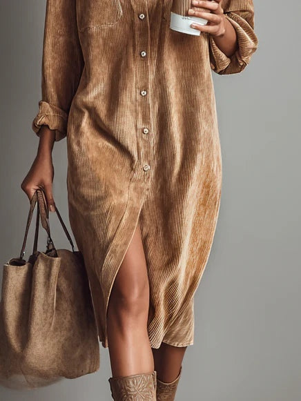 DÍAS DE OTOÑO – Vestido Midi de Pana