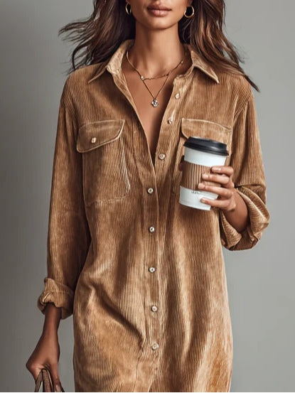 DÍAS DE OTOÑO – Vestido Midi de Pana