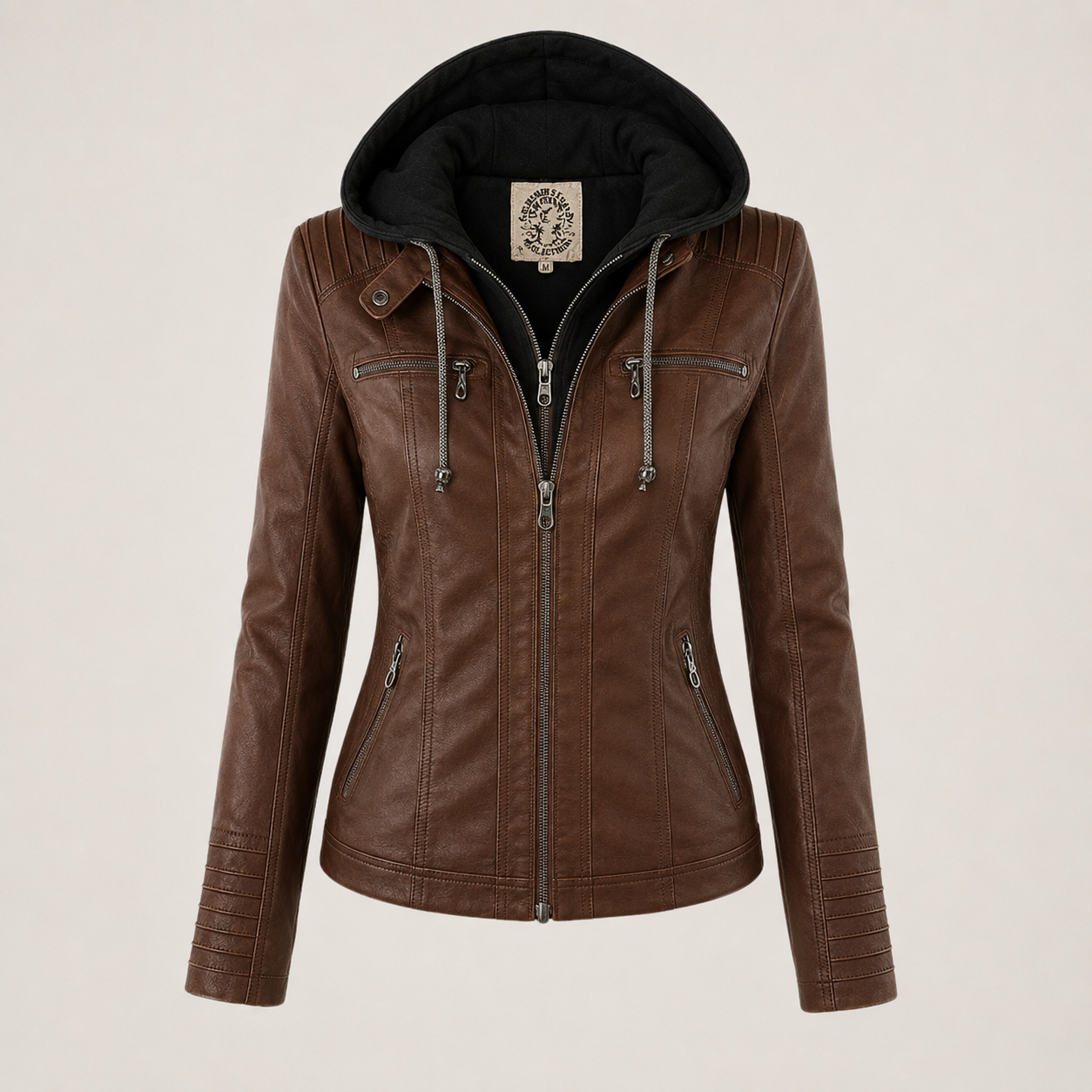 ICONO – Chaqueta de Cuero con capucha