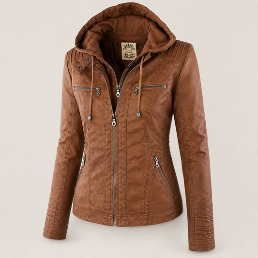 ICONO – Chaqueta de Cuero con capucha