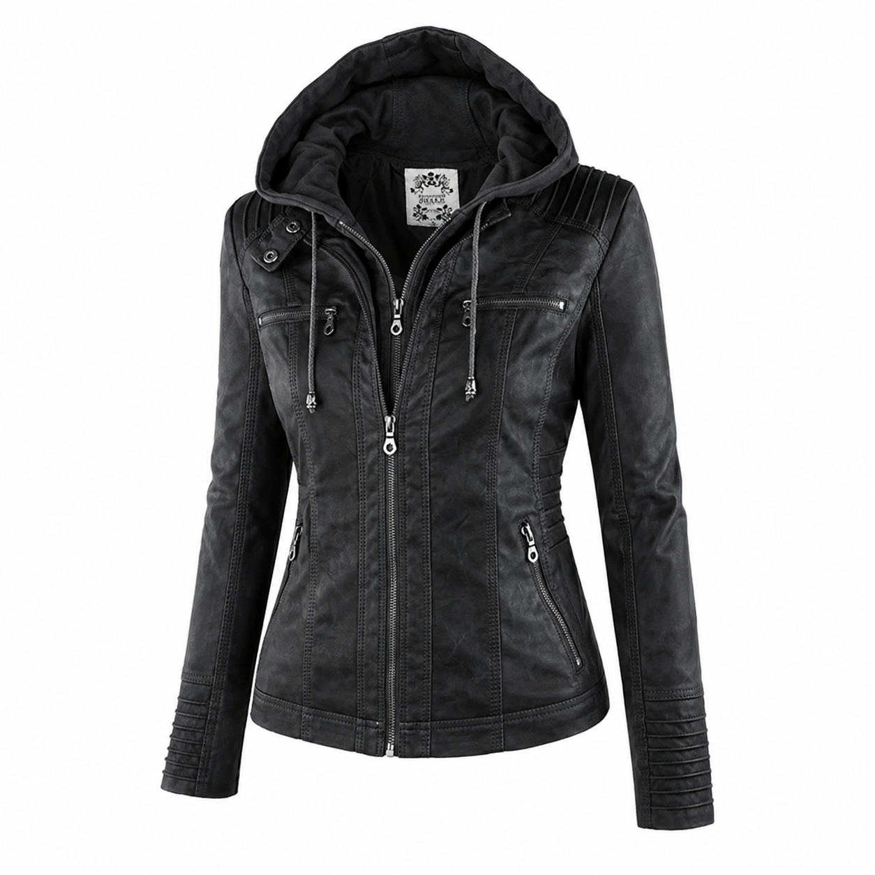 ICONO – Chaqueta de Cuero con capucha