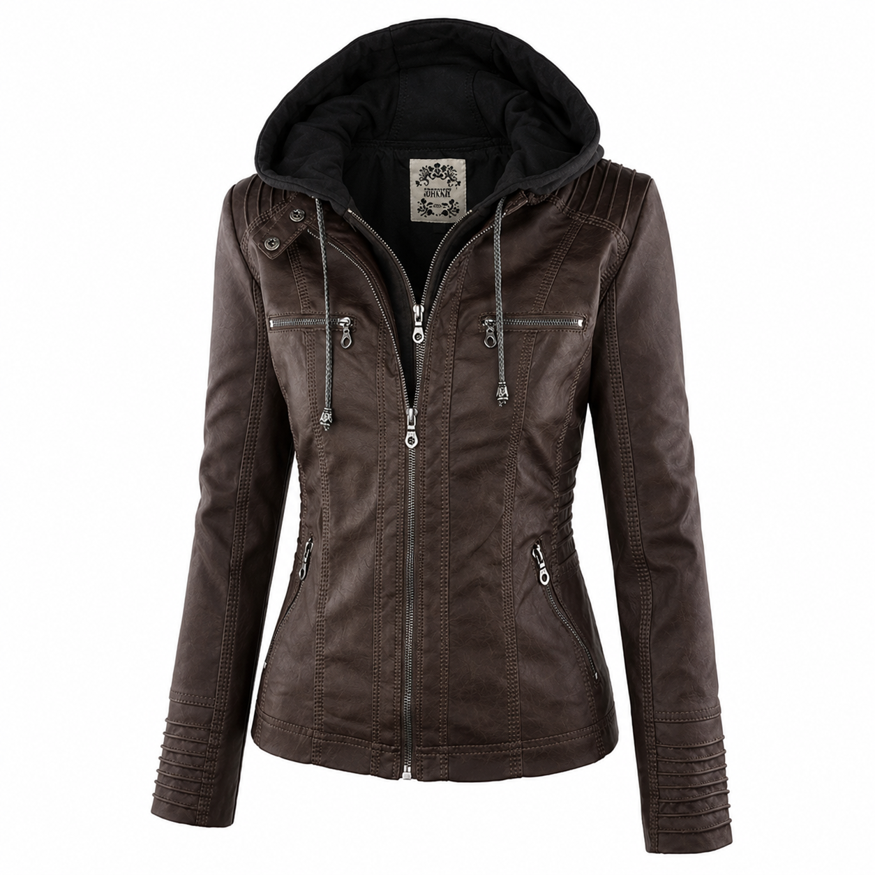 ICONO – Chaqueta de Cuero con capucha