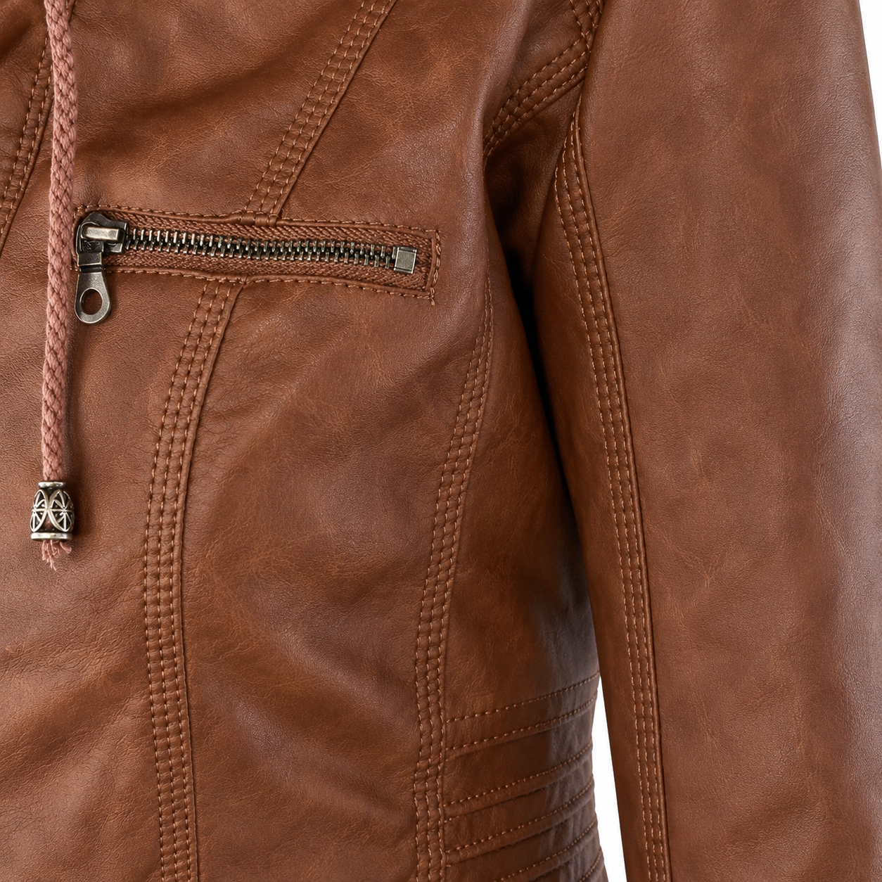 ICONO – Chaqueta de Cuero con capucha