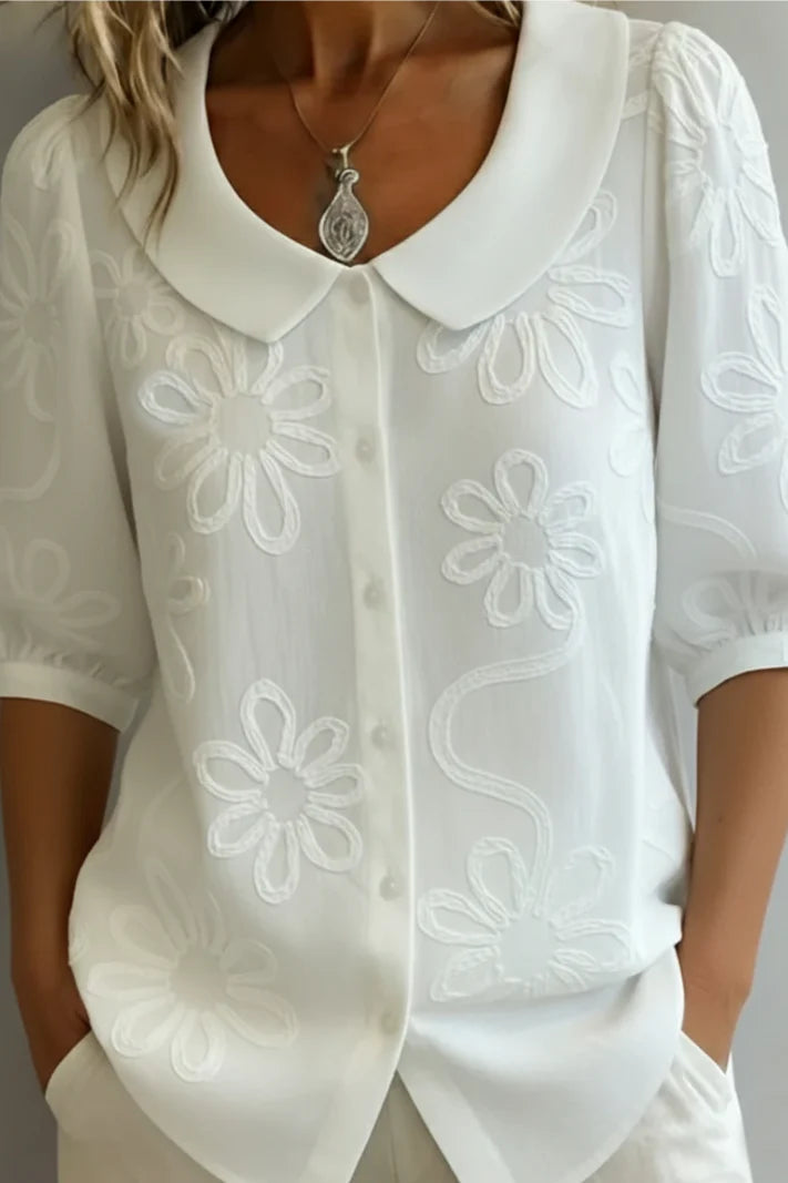 LUZ PROPIA | Blusa con bordado floral