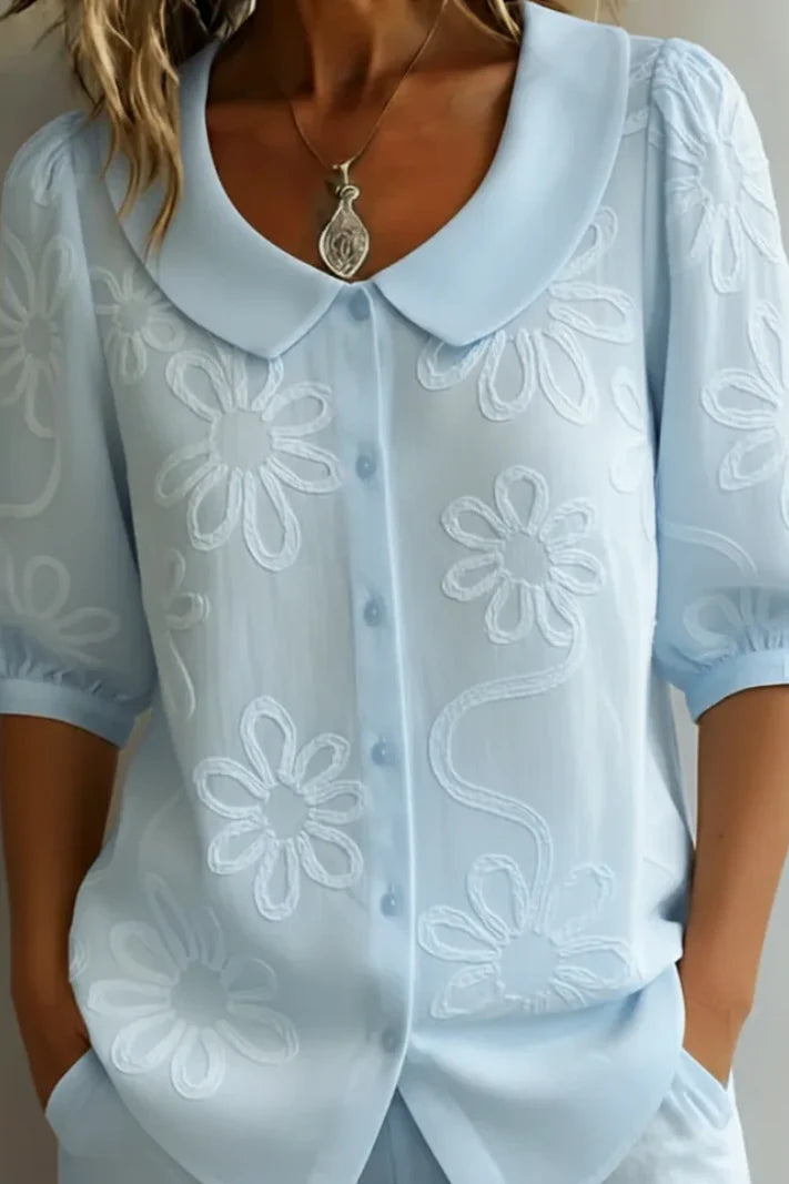 LUZ PROPIA | Blusa con bordado floral